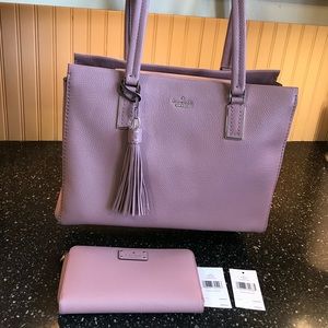 Kate Spade Naomi Satchel / Wallet Set Dusty Peony